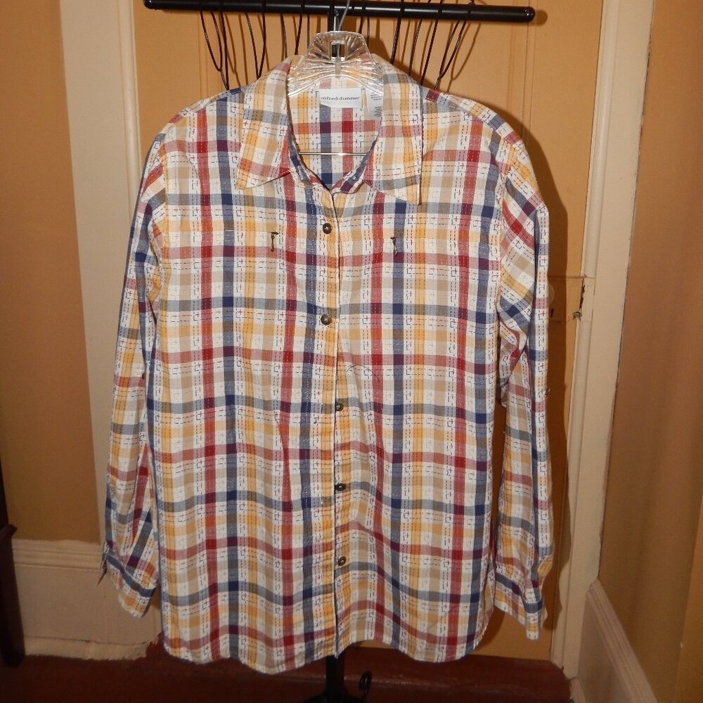 Ladies Alfred Dunner Button-Front Plaid Blouse - Shirt - Top   Size 16
